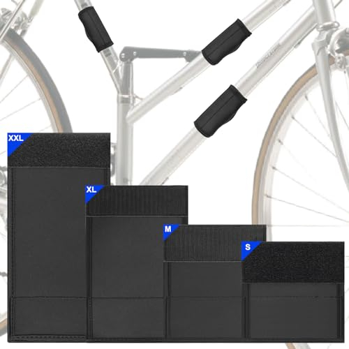 Aicharynic Lot de 4 protections de cadre de vélo en néoprène carbone Convient pour la protection du cadre de vélo en carbone Porte-vélos, VTT, vélo enfant et vélo électrique