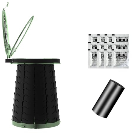 Nomadnia Toilette portatile extra large, grande e alto, ideale come vasino da viaggio per auto, camionista o barca o vasino da porta per adulti, toilette da campeggio, gel per cacca e sacchetti