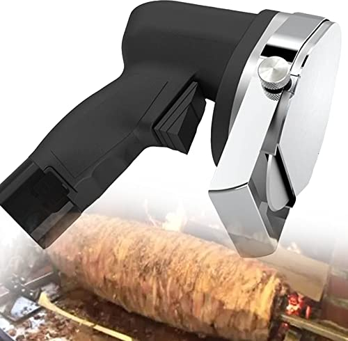 SmPinnaA Cortadora Eléctrica De Kebab, Cuchillo para Doner, Cortador De Shawarma, Máquina Cortadora De Carne Asada De Mano, Cuchillo Giroscópico 220-240V, Dos Cuchillas, Negro