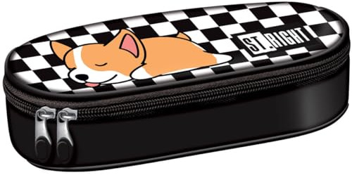 ST.RIGHT Mäppchen Federtasche Federmäppchen für die Schule versteiftes PC1 Sleepy Corgi