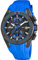 Montre Lotus pour Homme 18943/2 Vortex Boîtier en Acier Inoxydable Noir Bracelet en Caoutchouc Bleu