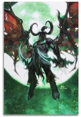 SUEJGUSJLU World of Warcraft Poster, Motiv: Illidan Stormrage, dekoratives Gemälde, Leinwand, Wandposter und Kunstdruck, moderne Familienschlafzimmer-Dekoration, Poster, 20 x 30 cm