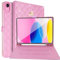 Changjia for iPad (A16) 11th Gen 11 Inch 2025/iPad 10th Generation 10.9 2022 Case with Pencil Holder,Cute Crown Diamond Elegant PU Leather Auto Sleep/Wake Stand Protective Case for iPad 10/11th, Pink