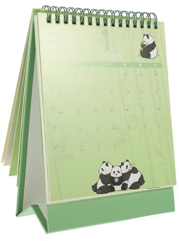 CAXUSD Panda Muster Tischkalender Kreative Desktop Dekoration Monatsansicht Praktisch Für Zuhause Und Büro Delikates Design Für Familie Und Freunde