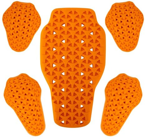 PSLER CE-1 Motorcycle Armor Back Pad and CE-2 Certified Elbow and Shoulder Protection Pads Set,Motorcycle Armor Back Protector Inserts,5PCS