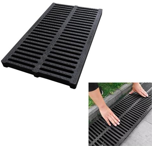 Rejilla Desague Jardin Rejilla de Drenaje de Polímero para Alcantarilla de Hormigón, Cubierta de Drenaje de Entrada de Vehículos Lineal de Alta Resistencia, Rejilla de Desagüe de Canaletas y Sumideros