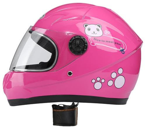 Casco de moto para niños casco integral con visera adecuado para 5-14 años lindo casco de dibujos animados niños y niñas todas las estaciones C 50-54 cm