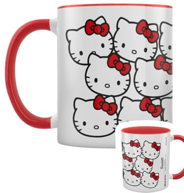 Pyramid International Hello Kitty (Many Kittys) Red Coloured Inner Mug - 10Oz / 315Ml Ceramic Mug - One Size