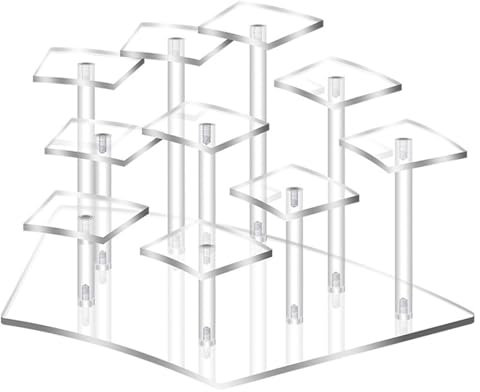 Display Ständer Acryl, 10 Tier Layered Display Stand, Cupcake Display Ständer, Riser Display Regal Ständer, Schmuckständer Vitrine Display Regal, Geeignet Für Anime-Figuren, Kosmetika, Schmuck, Cupcak