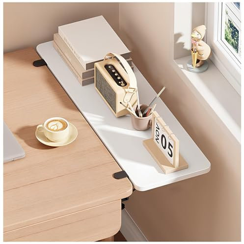 GUOGLZ Desk Extender tray Foldable Floating Wall Tray Can Be Used As Armrests Shelves Desktop Extension Board(White,40 * 20cm)