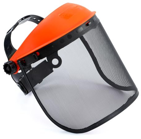 YARDMARIS Chainsaw Face Shield, Forestry Safety Helmet with Full Face Mesh Visor, Adjustable Headband, Good Ventilation, Metal Face Shield for Trimming, Chopping, Outdoor Work