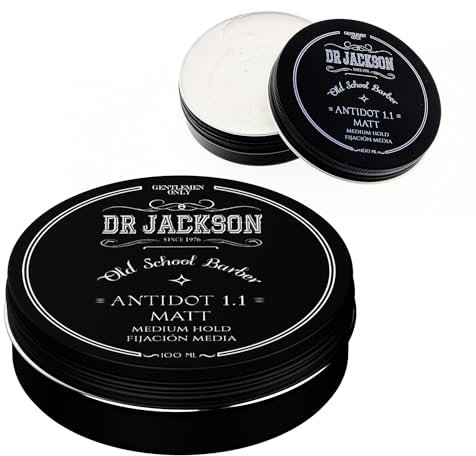 DR. JACKSON Cera mate pelo hombre no grasa y Fijacion media. Moldeador pelo y fijador de pelo en pasta. Cera pelo hombre libre de siliconas y alcoholes. Texturizador de Cabello Hair Wax 100 GR