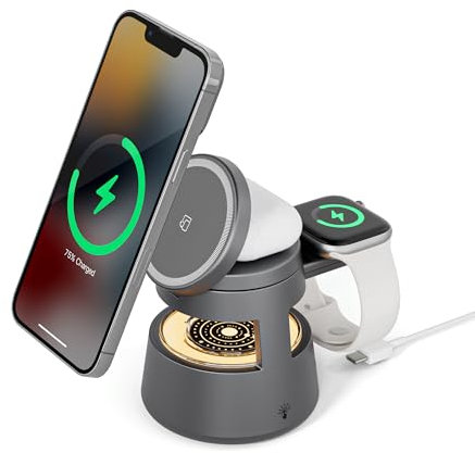 Magsafe Ladegerät für iPhone, Ladestation für Apple Watch und iPhone, Induktive Ladestation für iPhone 16 15 14 13 12 Pro Max Serie, für Apple Watch 10/9/Ultra/8/7/6/SE/5/4/3, für AirPods Pro 4 3 2