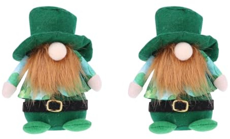 Warmhm St Patrick's Day Dekoration Irischer Zwerg PlüSch Kobold Gnomenpuppe Mit Kleemuster FüR Party Und Wohnaccessoires