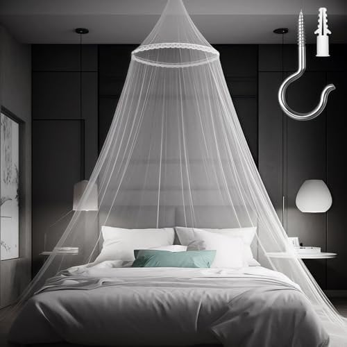 Kiuiom Moskitonetz Bett Baldachin, Feinmaschiges als Moskitoschutz, Fliegennetz Moskitonetze, 0.6 * 2.5 * 11m Moskitonetz Reise Betthimmel Mückennetz Moskitonetz Bett für Doppelbetten Einzelbett