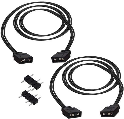 YARCHONN ARGB Extension Cable 5V 3 Pin Addressable RGB Connector Adapter Extension Cable Synchronous Cord Wire for ARGB LED Fans-1M/3.3FT-2Pcs