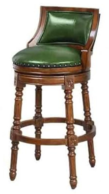 NexaGeniX barhocker Vintage Barhocker Hochhocker Europäische Rückenlehne Bar Drehstuhl Holz Licht Luxus Barstuhl frühstücksbarhocker(Green)