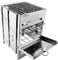 FUNOMOCYA Foldable Stainless Steel Camping Grill Rack Portable Campfire Barbecue Stand for Outdoor Picnics Bonfires Convenient Wood Design for High Burning Efficiency