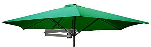 2,2 m großer, an der Wand montierter Sonnenschirm für den Außenbereich mit 8 Aluminiumstreben, kleiner, runder, hängender, faltbarer Sonnenschutz für Terrasse/Garten, grüner, faltbarer Sonnenschirm f