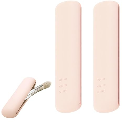 Porte-pinceaux de Maquillage de Voyage en Silicone, Design Ergonomique avec Fermeture Magnétique, Capacité Grande et Compacte, pour les Pinceaux de Taille Normale, Respectueux de la Peau