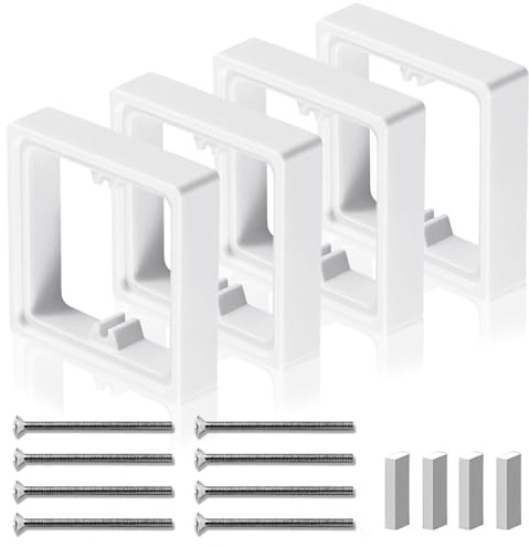 4pcs Single Socket Spacer 10mm, Electrical Outlet Extender Box with 50mm Screws and 8Pcs Auxiliary Nail, Light Switch Spacer, Switch Spacer Box for Home Office School Wall Installation