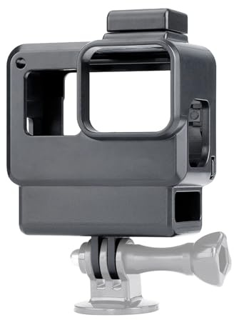 Compatible For GoPro Hero 5-7 Black - Vlog Cage Frame With Cold Shoe Mount External Microphone Adapter