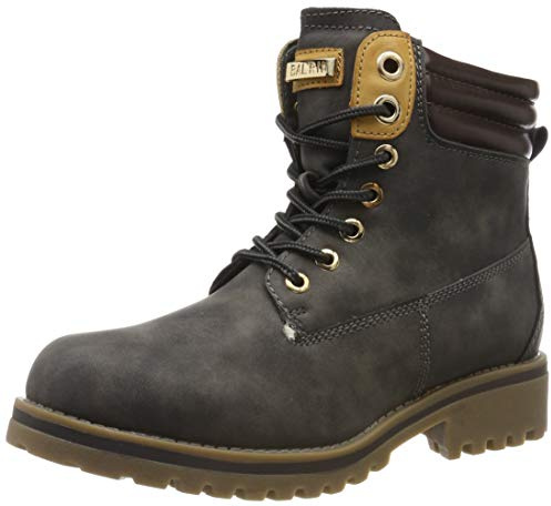 Warm Gefütterte Stiefeletten Damen Worker BootsOutdoor Winterstiefel Schnür Wildleder-Optik Schuhe 125748 Grau 39 Flandell