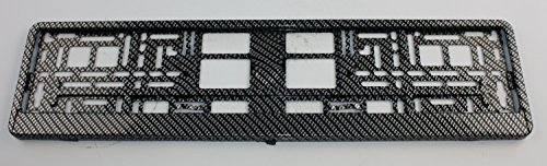 ZentimeX Z788674 Kennzeichenhalter Kennzeichenhalterung 3D schwarz/Silber glänzend Carbon Optik für DE-Standard Kennzeichen 1 Stück