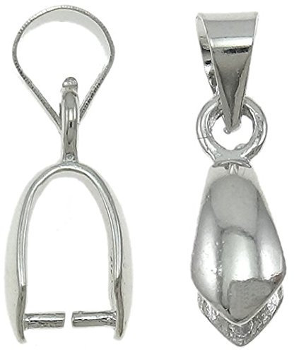 Perlin - 20 Anhängerschlaufe Ösen Anhänger Kettenverschluss Clip für DIY Zubehör Schmuck Collierschlaufen Verbinder Anhängeröse Versilbert 15mm Bails M120 x2