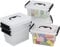 Dynko Mini Plastic Storage Box Set of 6, Storage Box with Lid
