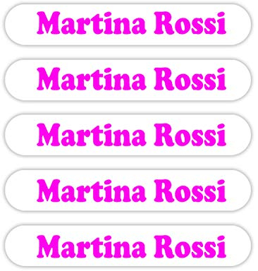 50 Etiquetas Adhesivas Personalizadas para marcar libros y loncheras. Medida 6 x 1 cm. (Blanco)