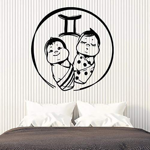 Babys Zwillinge Wandtattoo Horoskop Tierkreis Kinder Babyzimmer Kinder Schlafzimmer Wohnkultur Vinyl Fenster Aufkleber Niedliche Kunst Wandbild 42X42 Cm