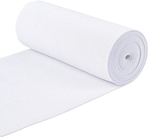 BENECREAT 3.3 Yard/3m 150mm breites flaches Gummiband Weißer Schwerer Stretch Strick für das Nähen von Kleidungsstücken