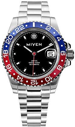 MIYEN MUNICH Abyss Automatik Uhr Herren - Miyota Präzisionslaufwerk Saphirglas & Datumsfunktion – Silber Uhr Herren