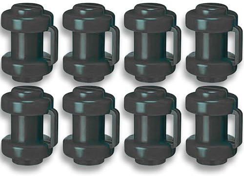 Andreas Dell Kappen für innenliegendes Sicherheitsnetz – Ersatzkappen für Trampoline, strapazierfähiges Kunststoffmaterial, Schutzkappen für Netzpfosten, Wetterbeständig & UV-beständig (Schwarz, 8)