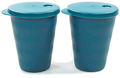 Tupperware Trinkhalmbecher Junge Welle 330 ml (2) türkisgrün Trinkhalm Becher 38045