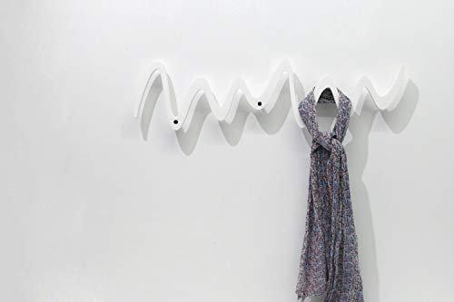 Moderner dekorativer Wandhaken, Weiß Zick - Zack, Garderobe - Wandhalterung Acrylregal - Wandhalterung - Deko-Garderobe