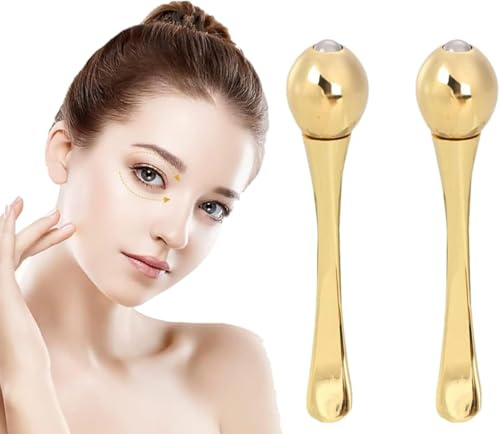 Eye Cream Applicator, 2pcs Cream Spoon Massager Eye Roller Anti Wrinkle Aging Dark Circle Eye Fatigue Relief Eye Massage Roller Stick For Girls Students Women Ladies