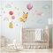 yabaduu Wandsticker personalisiert Sticker Aquarell Tiere mit Name Wandtattoo für Kinderzimmer Babyzimmer Spielzimmer Mädchen Junge Y037 (Nr. 11 Fuchs Küken Regenbogen, Ohne Wunschname)