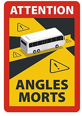 Angles Morts - Toter Winkel - Schild magnetisch A5,4 Stück, Hinweisschild für Bus-Wohnmobil
