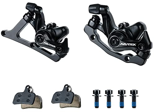 RUJOI Bike-Scheibenbrems-Kit, Linie ziehen Hydraulik-Scheibenbremse mit Aluminium-Öldruck-Bremssattel, mit 2 Ersatzbremsbelags für Rennrad, Mountainbike.