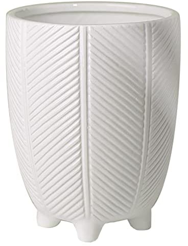 Leaf Fioriere in ceramica, bianco, 19cm