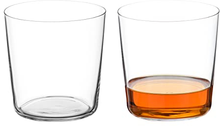 DIAMANTE Glass Crystal Tumbler Set - 'Slender Short' - Light & Thin-Walled Drinking Glasses - Ideal All Rounders, Iced Coffee, Cocktails, Water, Soft Drinks - Set of 2