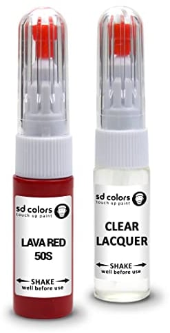 SD COLORS Lava Red 50S Reparaturset für Opel/Vauxhall Lackstift 20 ML Kratzer Chip Pinsel Farbcode 50S Lava Red (Lack + Lack)