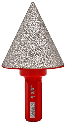 DT-DIATOOL Diamant-Abschräg-Fasen-Bits – Diamant-Kegelsenker-Bohrer 35 mm mit Sechskantschaft zur Vergrößerung des Trimmens, Formen vorhandener Löcher von Granit, Marmor, Porzellanfliesen, Größe