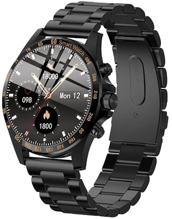 findtime Montre Connectée Bracelet en Acier Inoxydable pour Montre Homme Femme 1.28 Smartwatch Sport Podometre Calories, Etanché à 3ATM Chronometre 24 Modes Sport