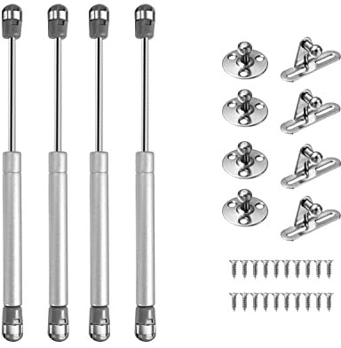 bricoleva.it Gaskolben für Küchenschränke oder Schranktüren, Stoßdämpfer-Set, Kolben für Kipptüren, Schränke, Packung mit 2 4 8 Stück (4, 80N)