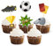 24 Stück Fussball Cupcake Topper, Tortendeko Fussball, Soccer Sport Tortenaufleger für Fussball Geburtstag Deko, Fußball Fan Party, Kinder Party, Tortendeko Geburtstag Junge