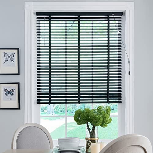 LBB Real Wood Venetian Blinds are made of FSC Certified Basswood 50mm Wooden Blackout Blind (Black, 110x160cm(WxH))