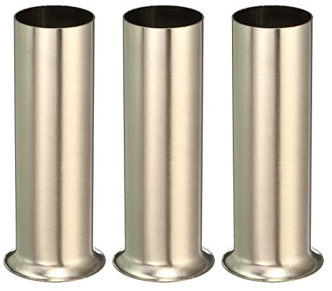 sourcing map Candle Socket Covers, 3.9 Inch Tall Metal Chandelier Sleeves Candelabra Base Sockets Fit to Most Chandeliers, Nickel Color 3 Pcs